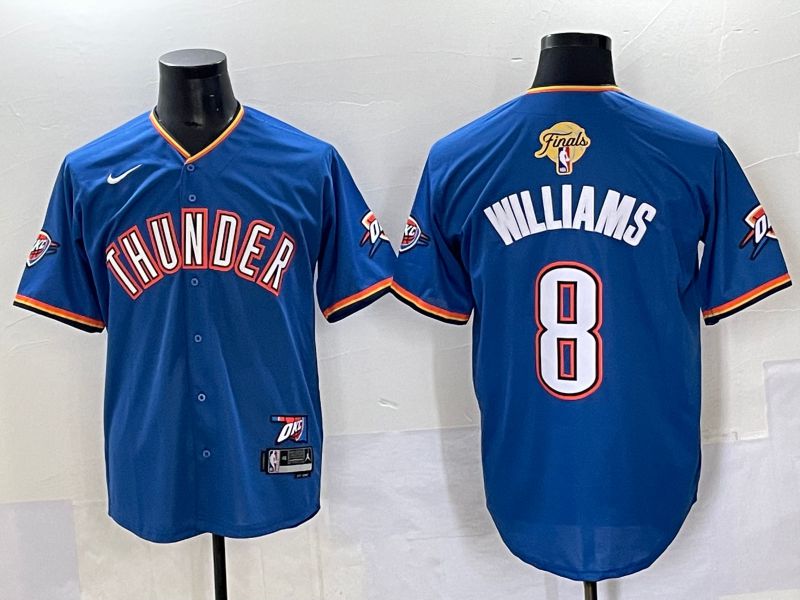Men 2025 Oklahoma City Thunder #8 Williams Blue Nike Joint Name NBA Jersey style 1->oklahoma city thunder->NBA Jersey